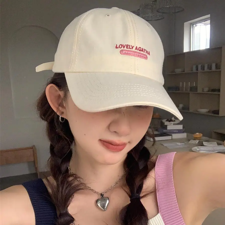 Beige Adjustable Baseball Cap with Letter Embroidery - Image 7