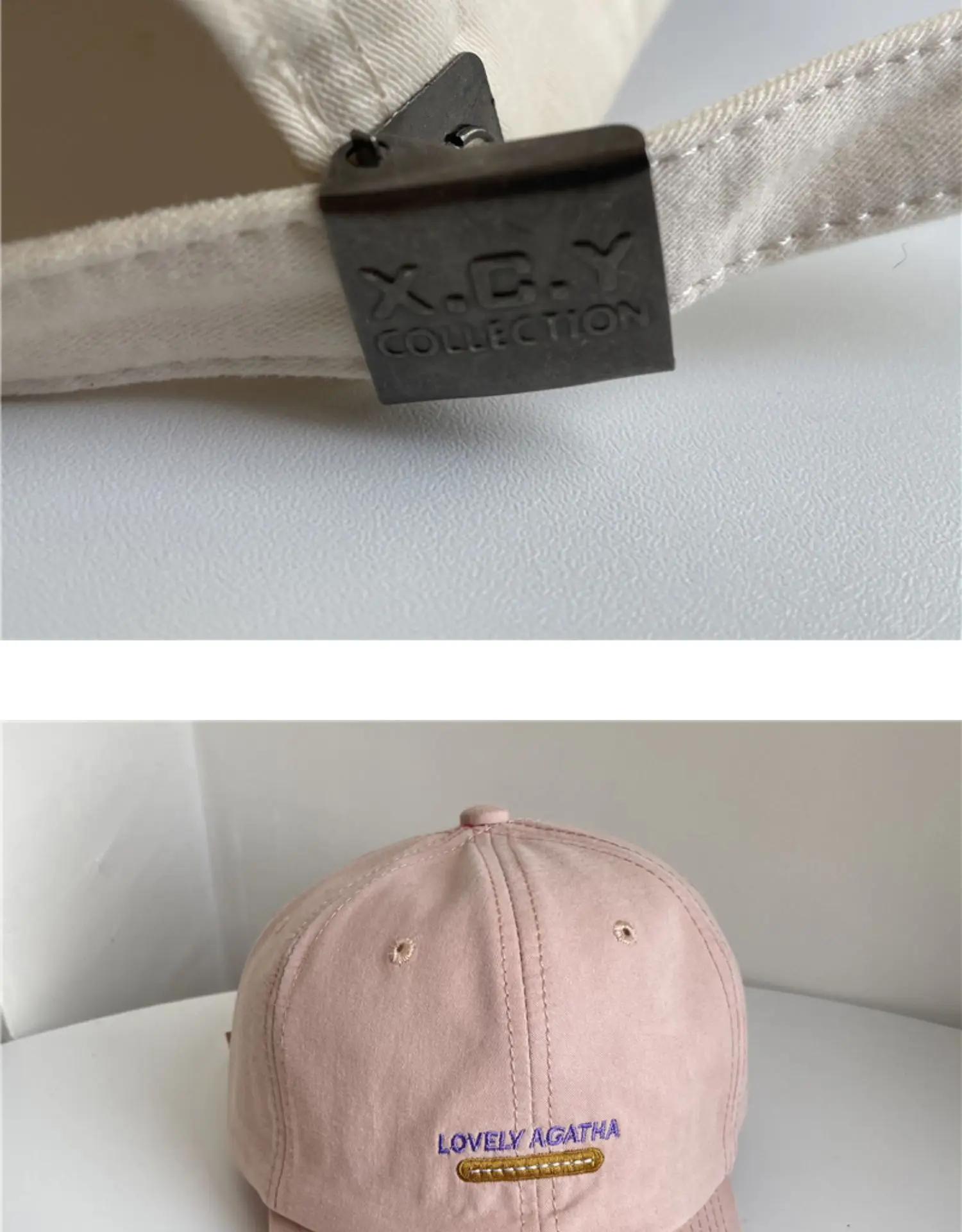Beige Adjustable Baseball Cap with Letter Embroidery — feature 9