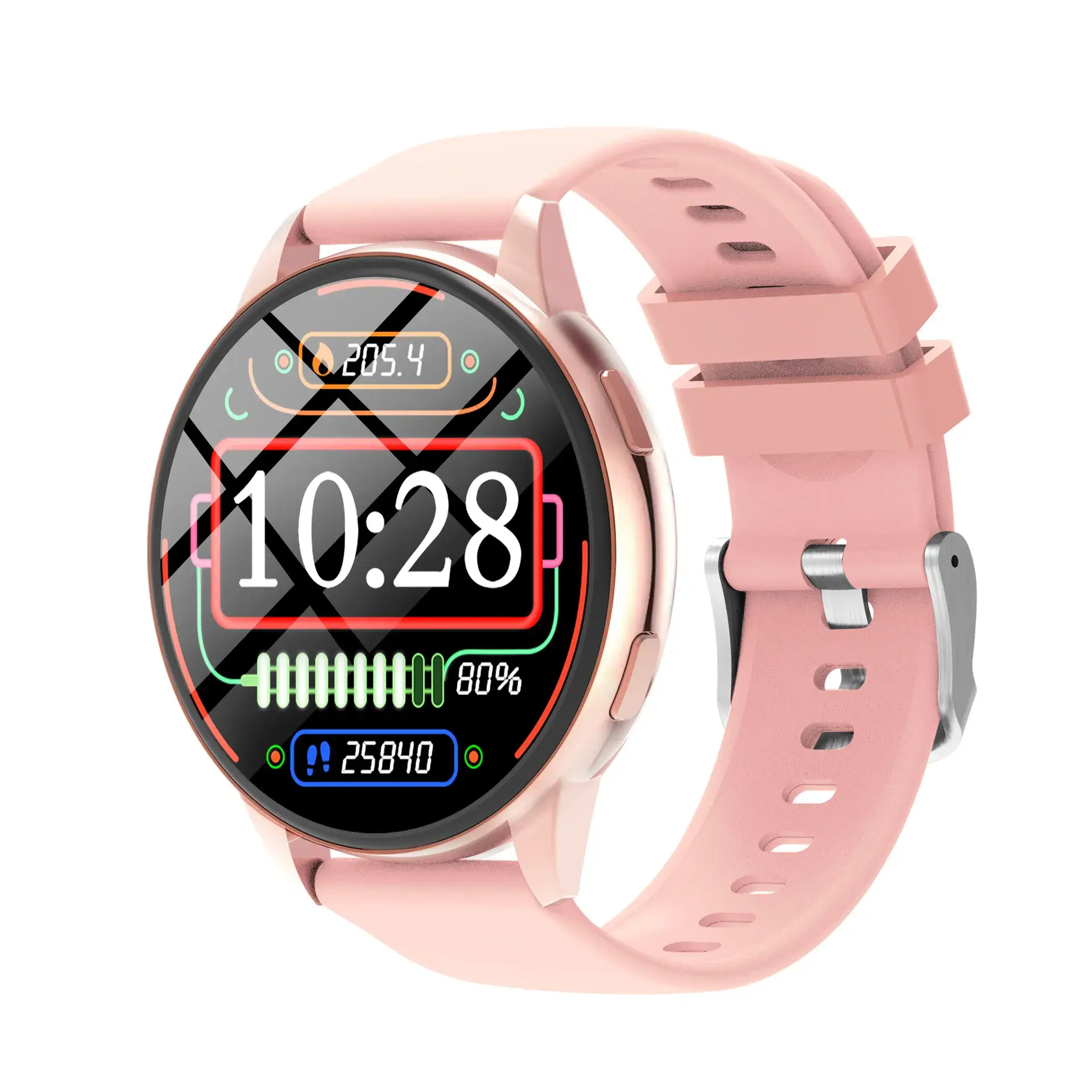 Pink Smart Watch with Bluetooth & Heart Rate Tracker - Image 2