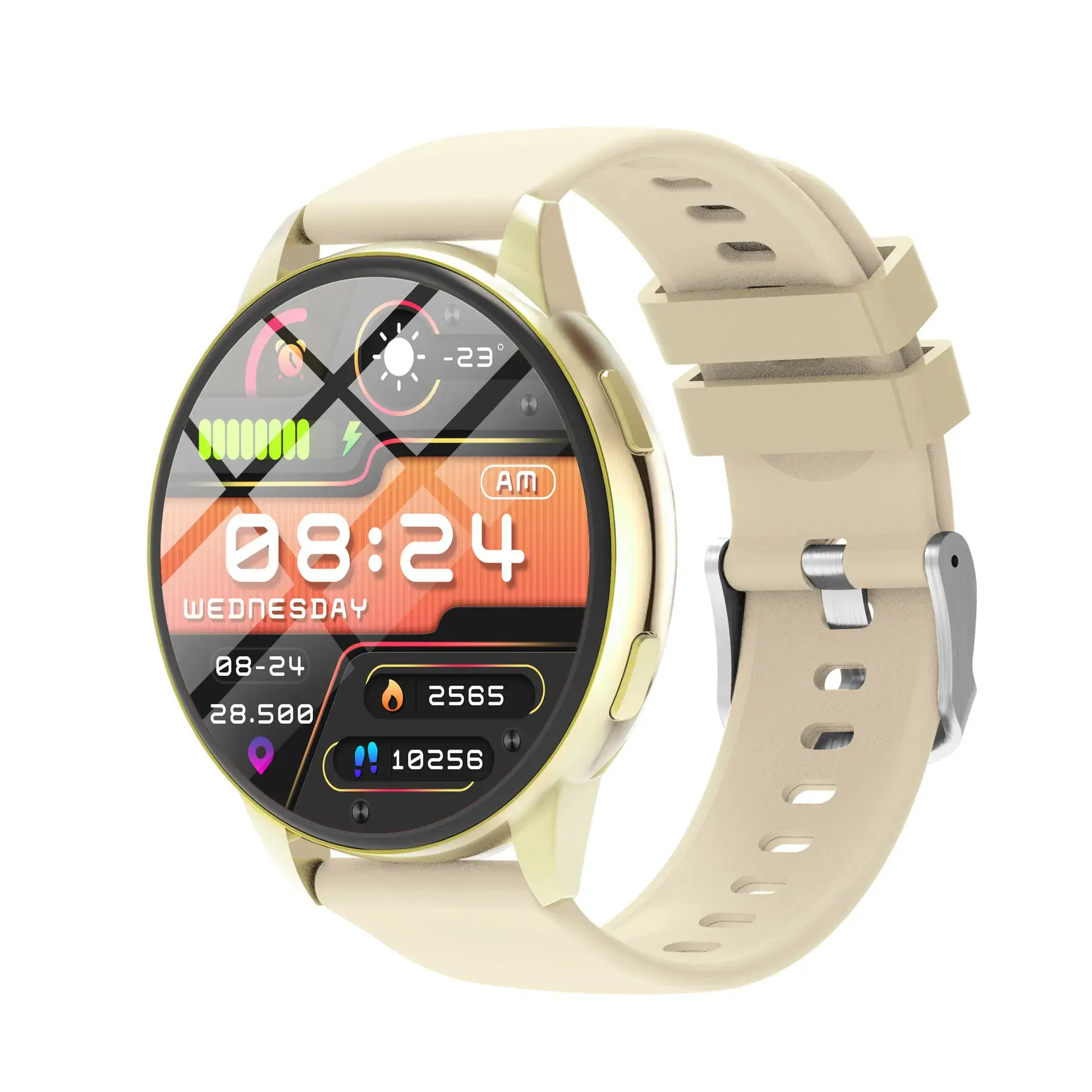 Pink Smart Watch with Bluetooth & Heart Rate Tracker - Image 4