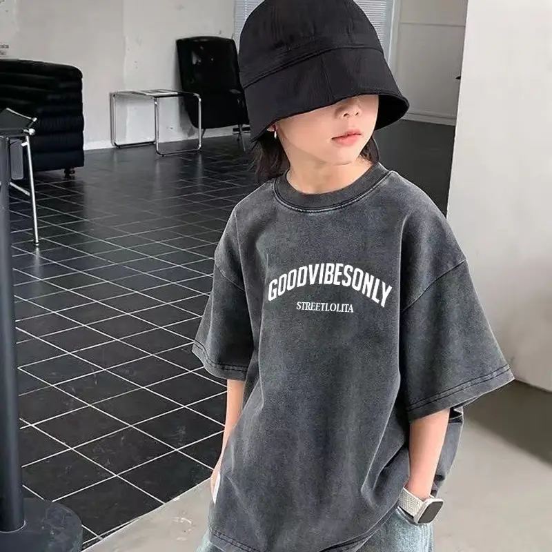 Cross-Border Boys T-Shirt Washable Cotton Distressed Summer - Image 10