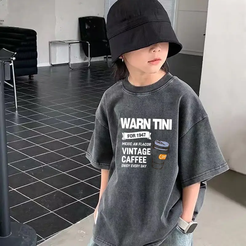 Cross-Border Boys T-Shirt Washable Cotton Distressed Summer — feature 10