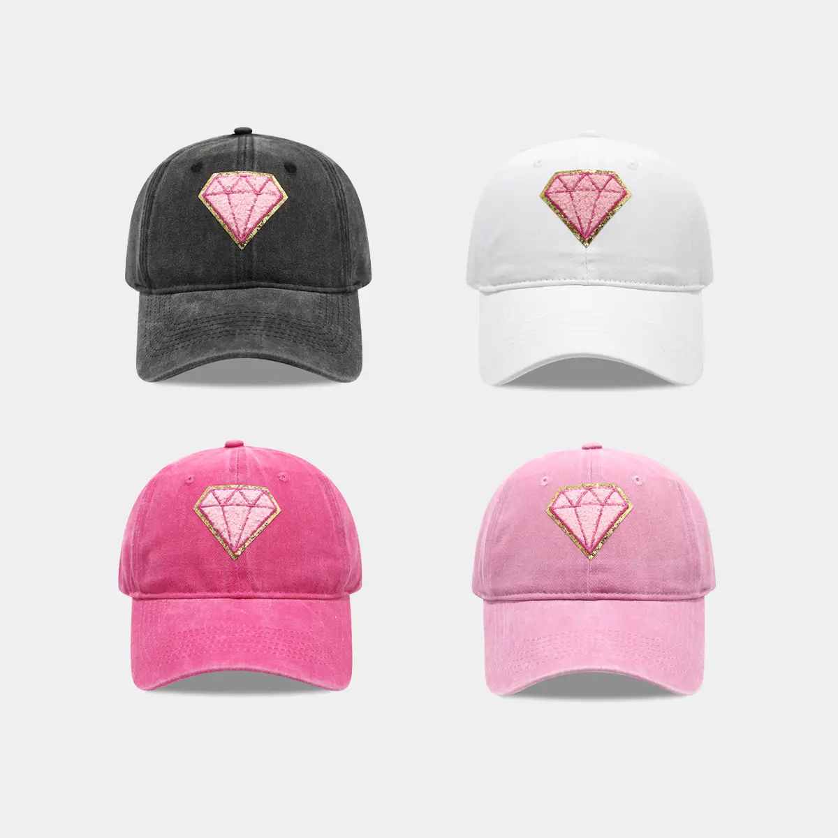 Women's Diamond Patch Baseball Caps Multi Color - Image 8