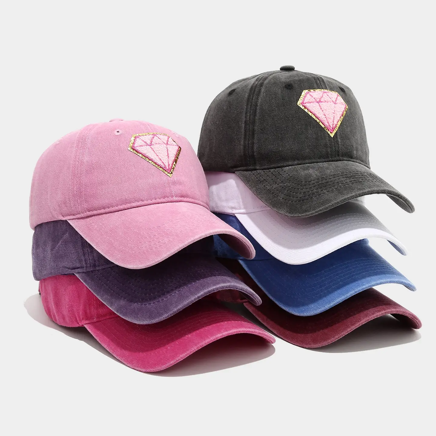 Women's Diamond Patch Baseball Caps Multi Color - Image 9