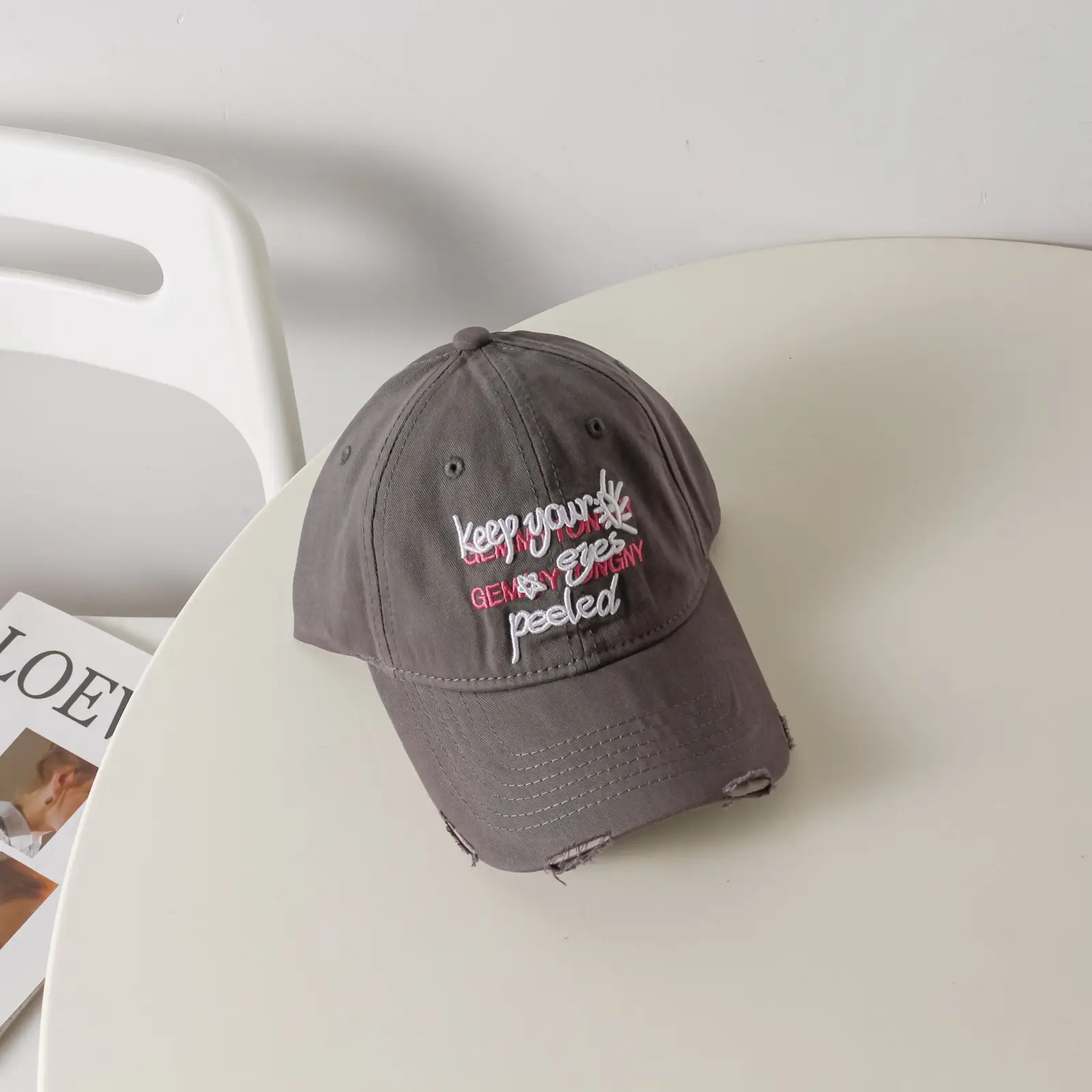 Pink Embroidered Baseball Cap for Girls Boys — feature 10