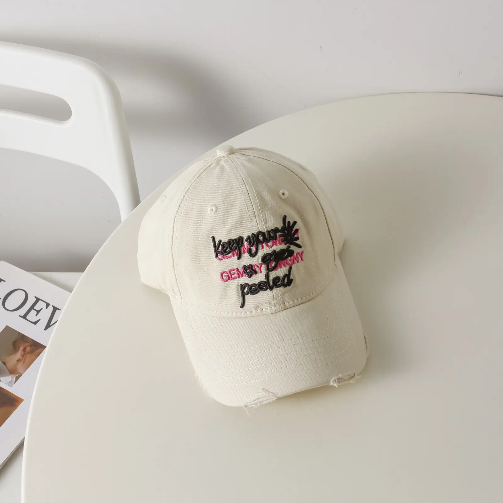 Pink Embroidered Baseball Cap for Girls Boys — feature 12