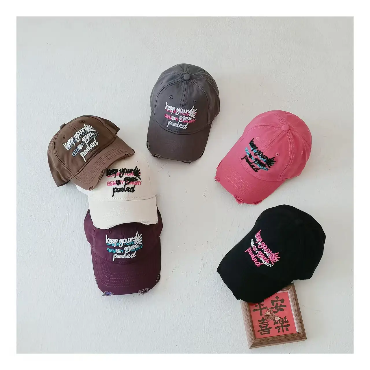 Pink Embroidered Baseball Cap for Girls Boys — feature 5