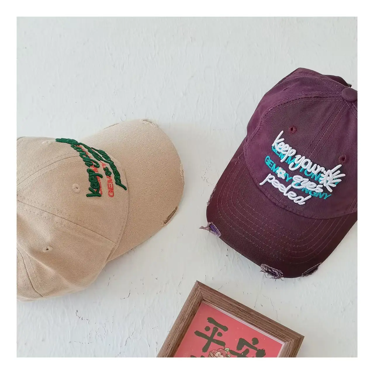 Pink Embroidered Baseball Cap for Girls Boys — feature 6
