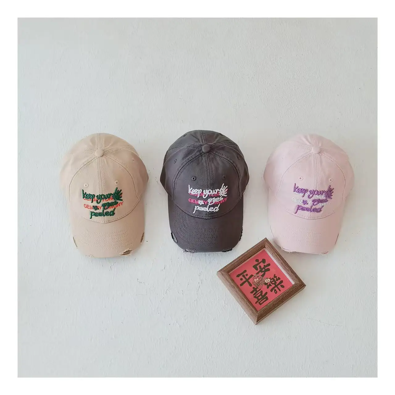 Pink Embroidered Baseball Cap for Girls Boys — feature 7