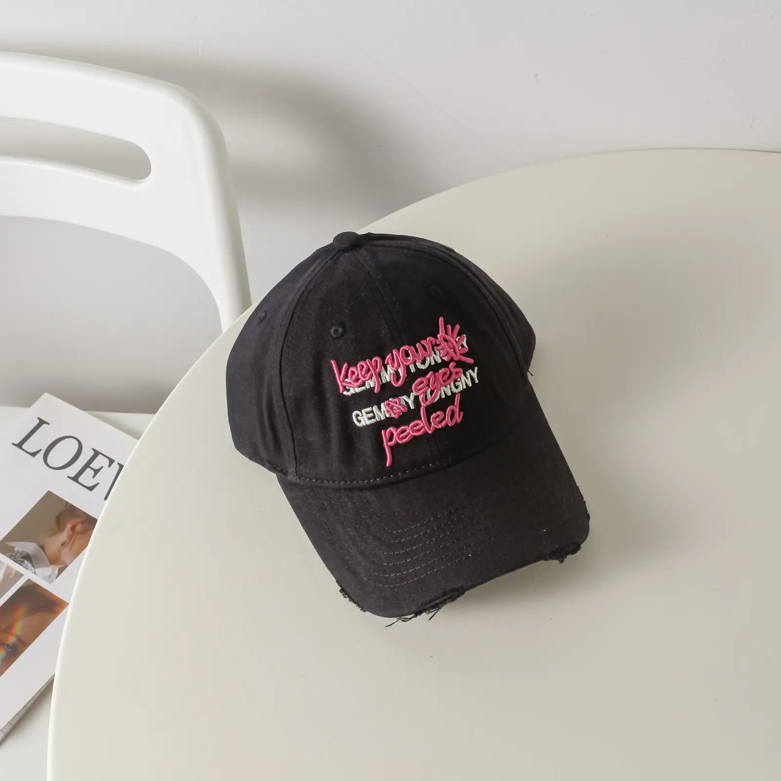 Pink Embroidered Baseball Cap for Girls Boys — feature 9
