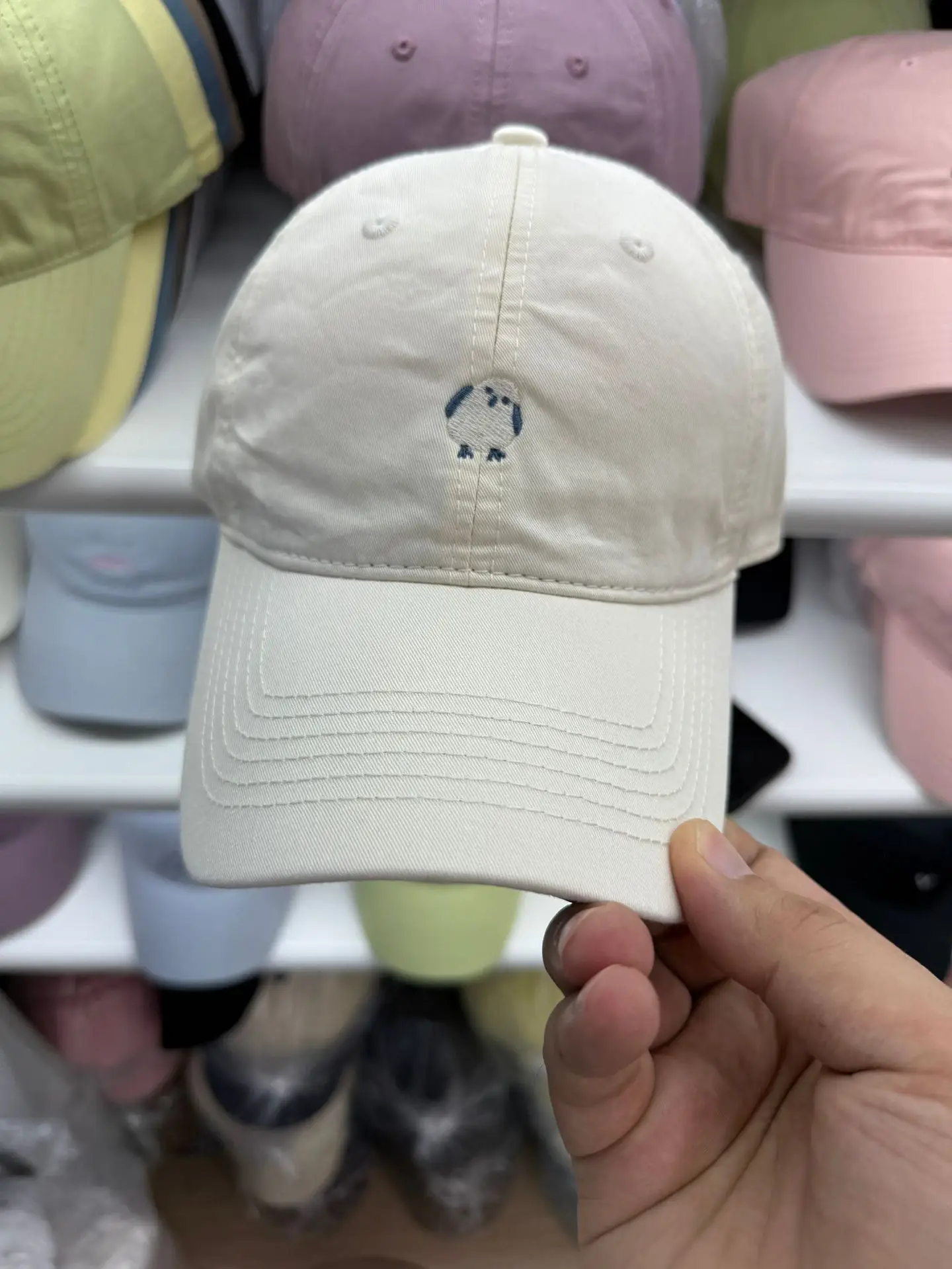 Men's Pink Embroidered Tilted Cap