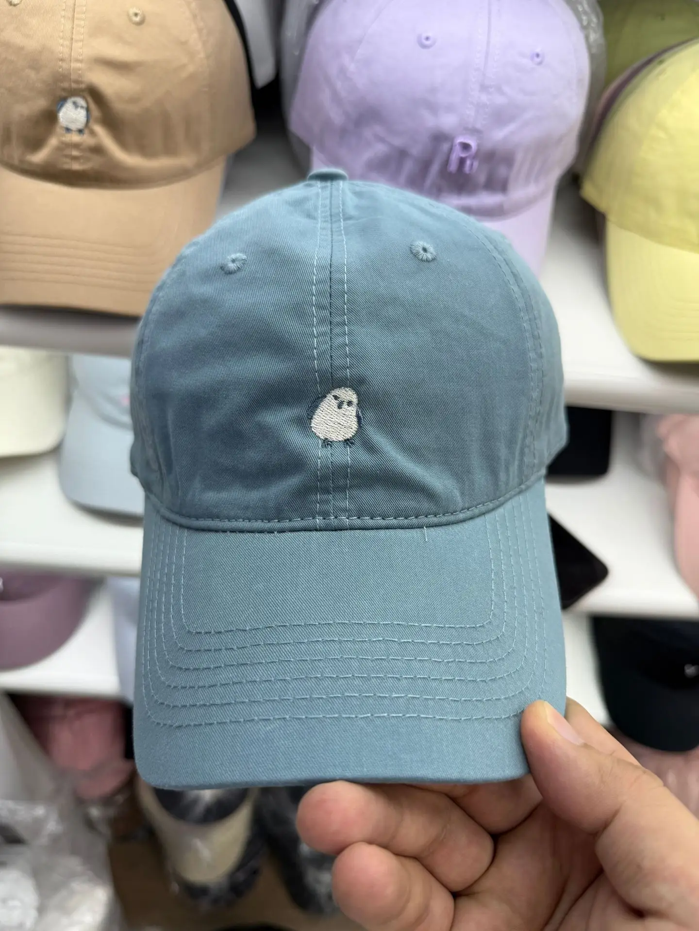 Men's Pink Embroidered Tilted Cap