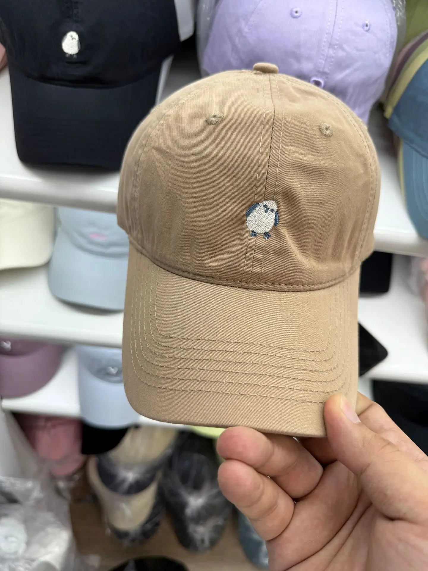 Men's Pink Embroidered Tilted Cap