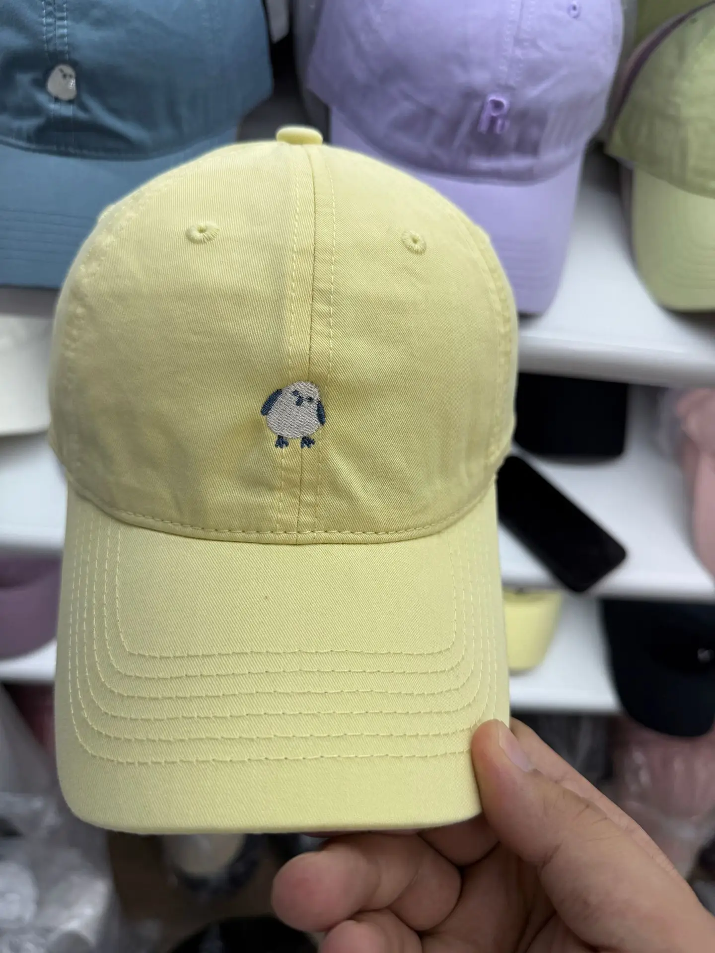 Men's Pink Embroidered Tilted Cap