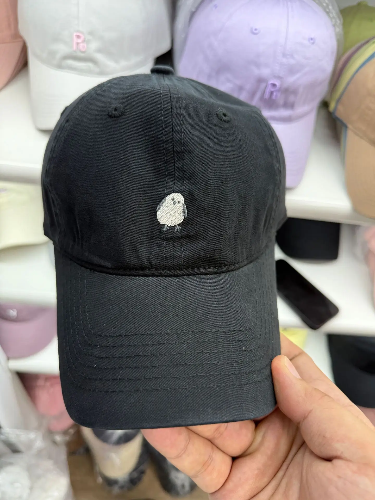 Men's Pink Embroidered Tilted Cap