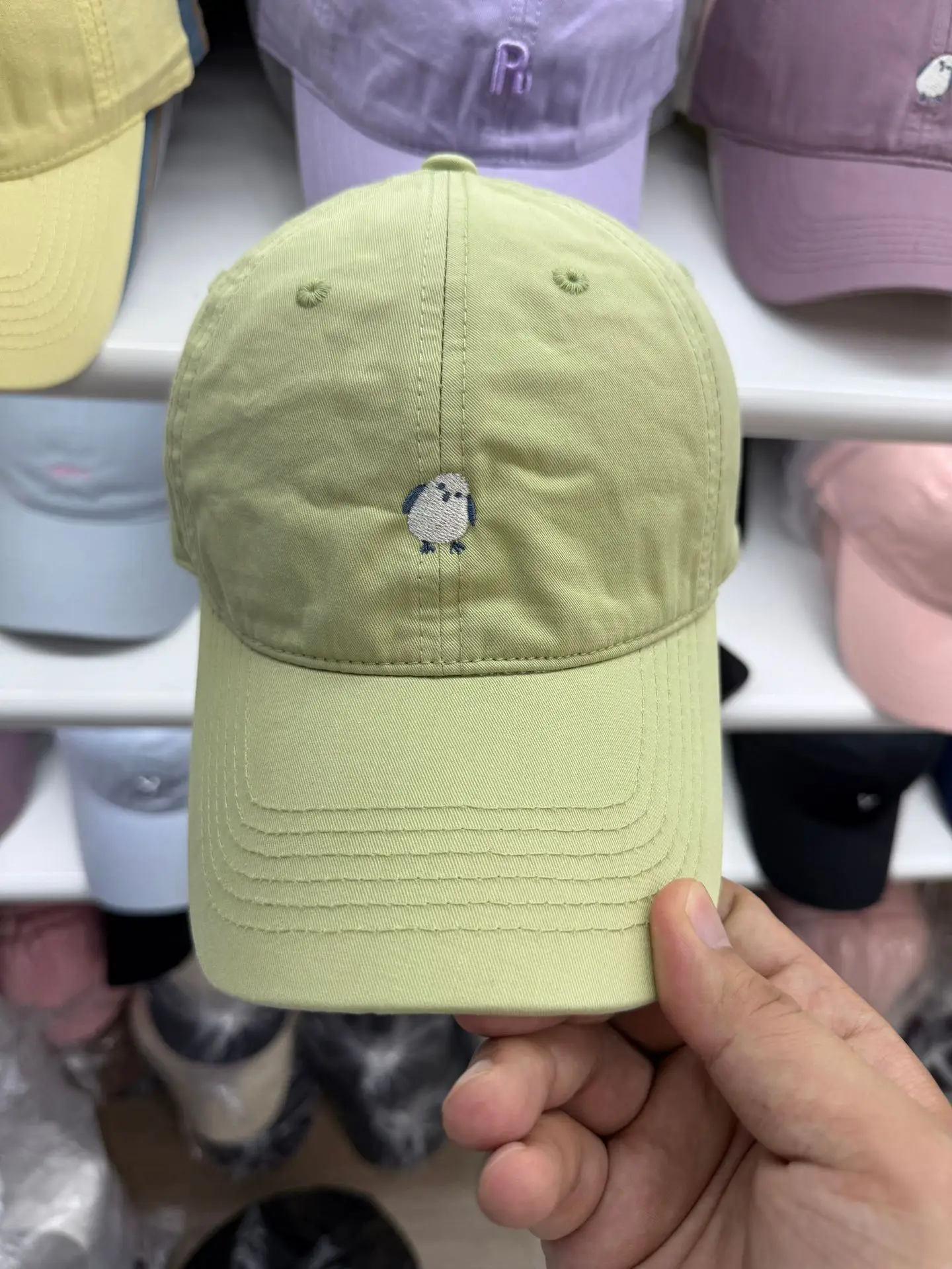 Men's Pink Embroidered Tilted Cap