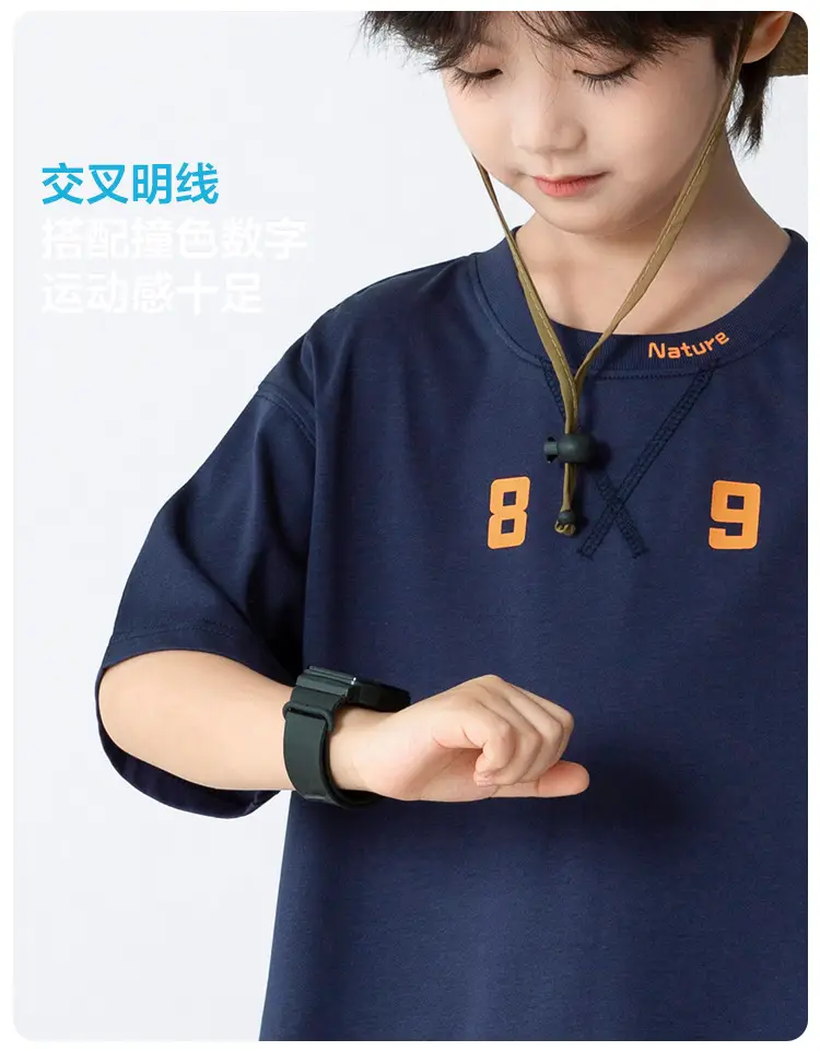 Haima Boys T-Shirt Blue Letter Print Summer — feature 7