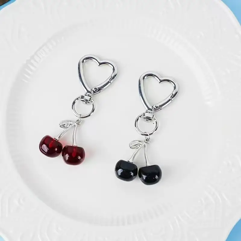 Golden Cherry Pendant Keychain for Women - Image 14