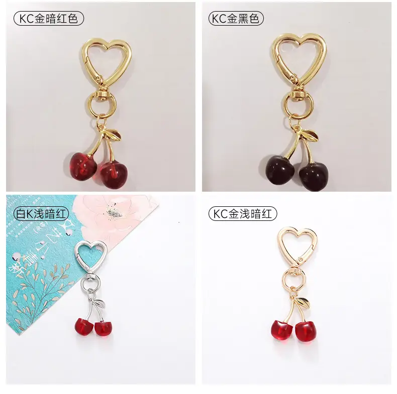 Golden Cherry Pendant Keychain for Women — feature 6