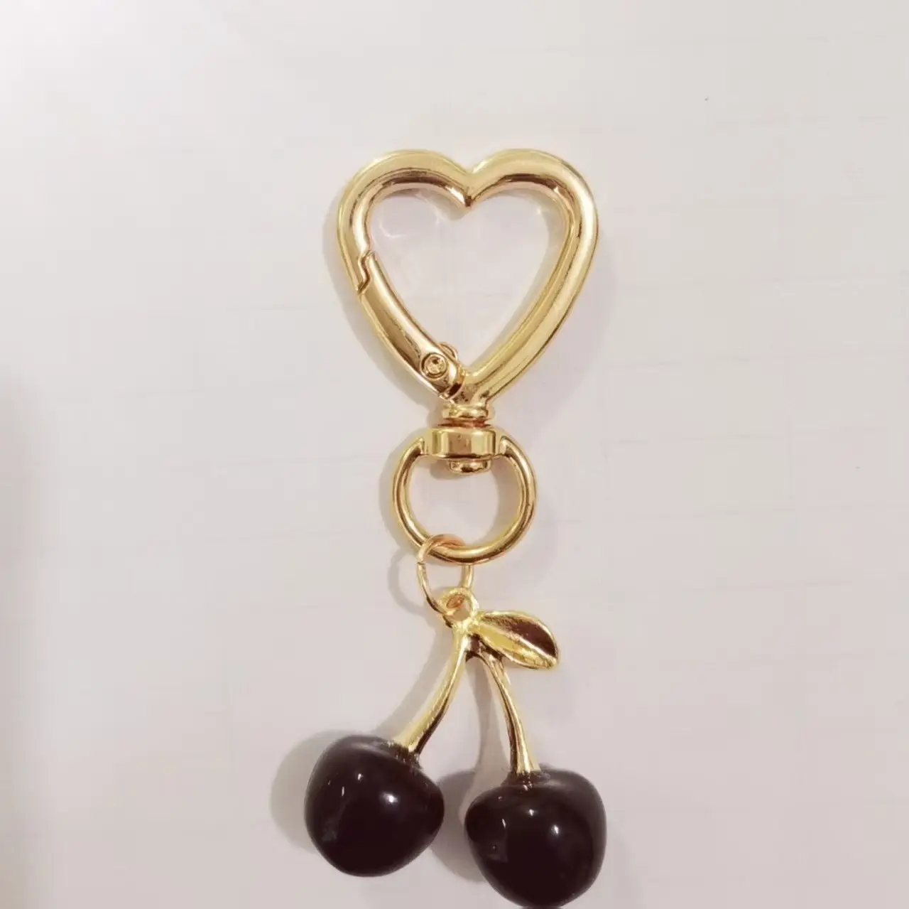 Golden Cherry Pendant Keychain for Women - Image 8