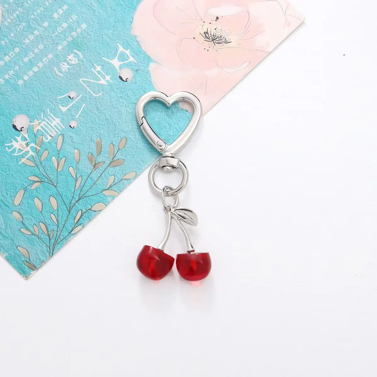Golden Cherry Pendant Keychain for Women - Image 9