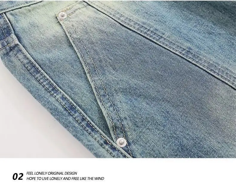 Vintage Washed Distressed Jeans for Women Straight Leg — feature 5