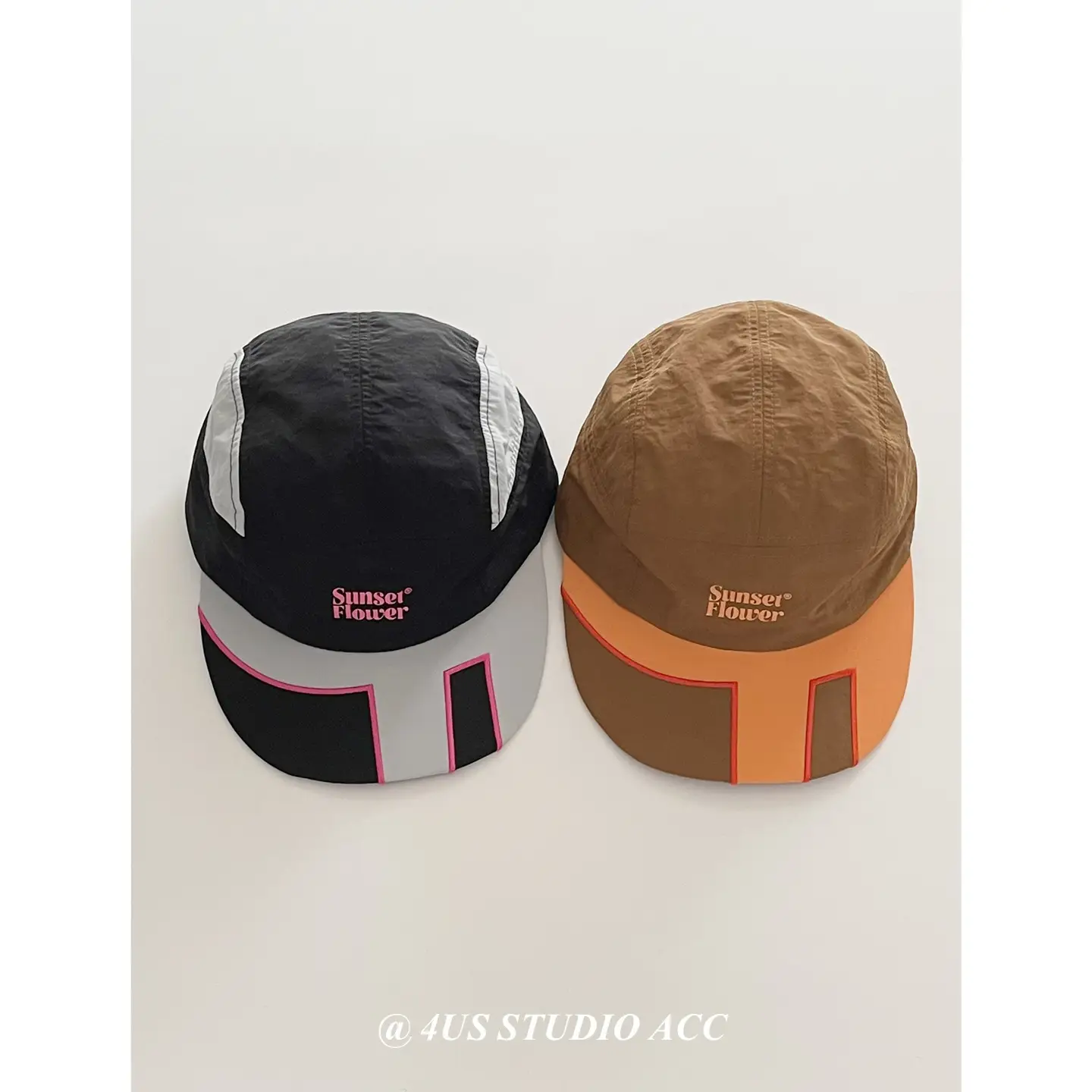 Women's Korean Ig Baseball Cap Black White Orange Brown