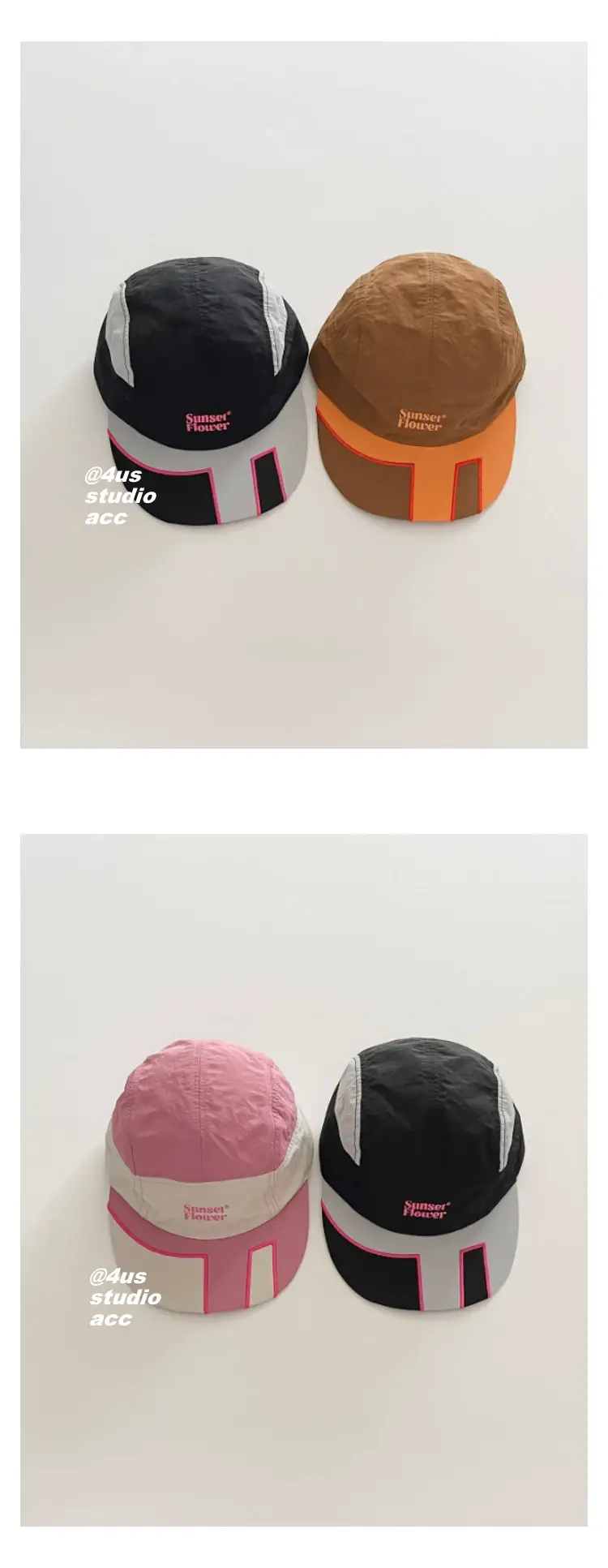 Women's Korean Ig Baseball Cap Black White Orange Brown — feature 10