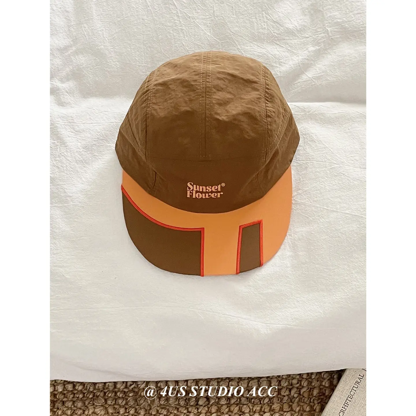 Women's Korean Ig Baseball Cap Black White Orange Brown