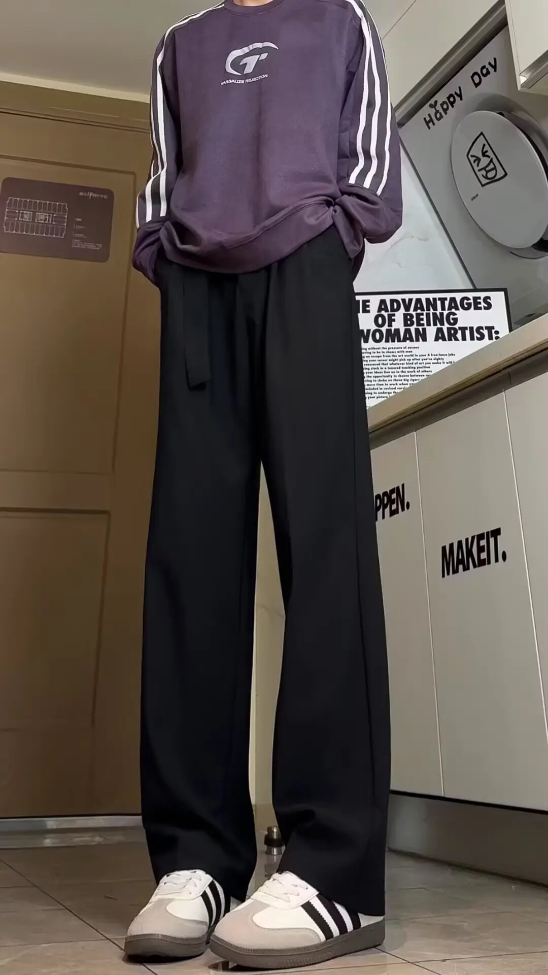 Black Ice Silk Belted Pants for Men — feature 3