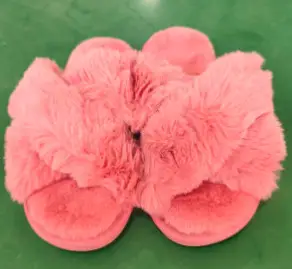 Princess Style Autumn and Winter New Internet Celebrity High-End Plush Slippers for Women's Home Thickeneded Foreign-Style Cross Cotton Slippers
