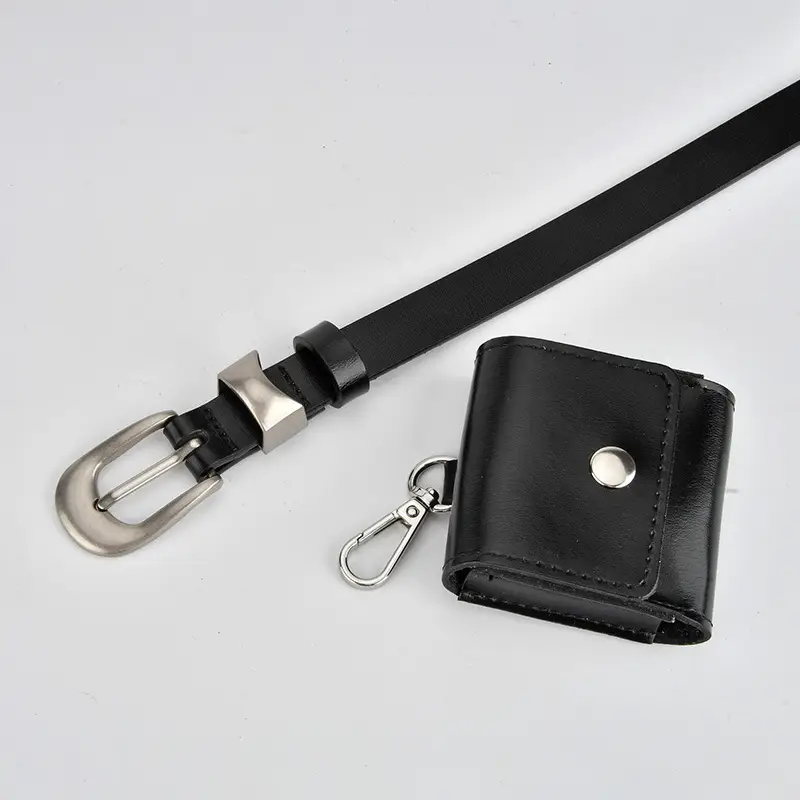 Black Genuine Leather Mini Belt Bag for Women - Image 7
