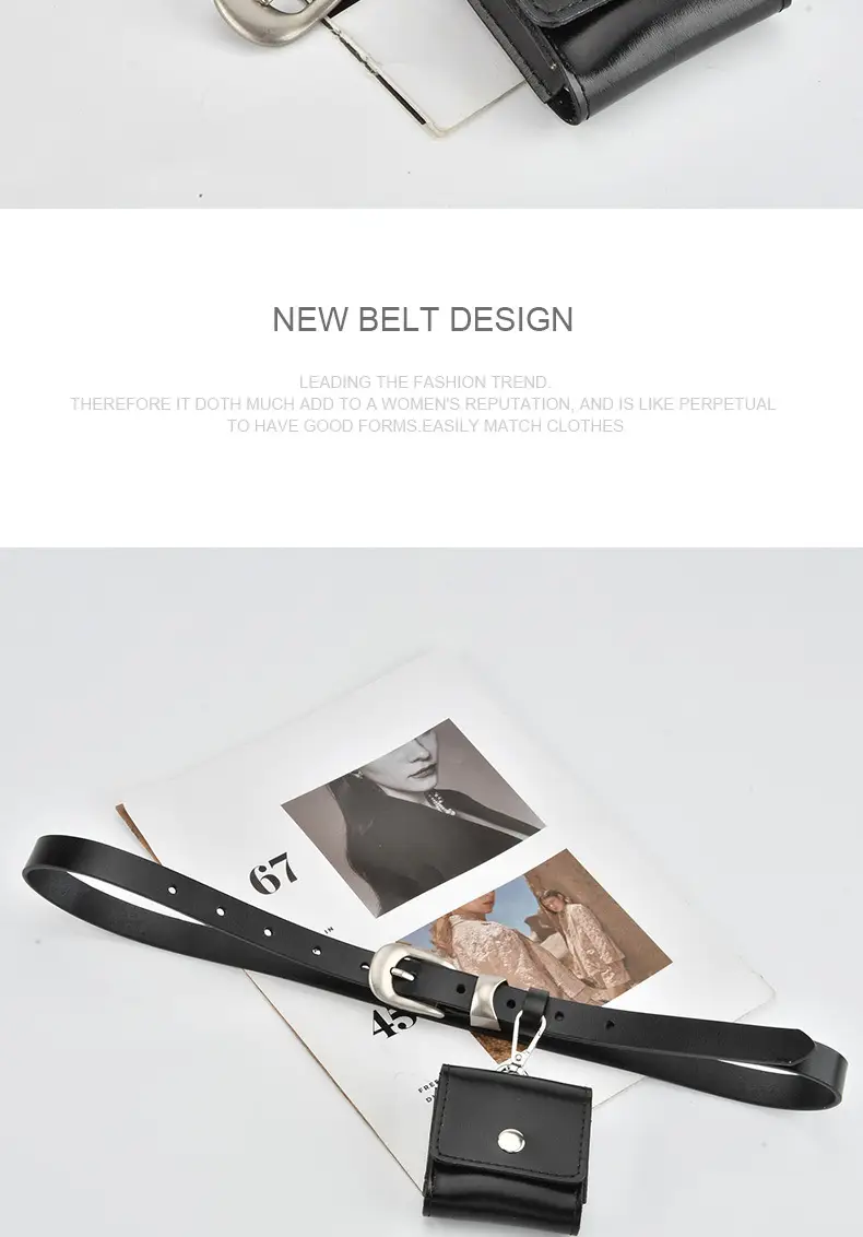Black Genuine Leather Mini Belt Bag for Women — feature 11
