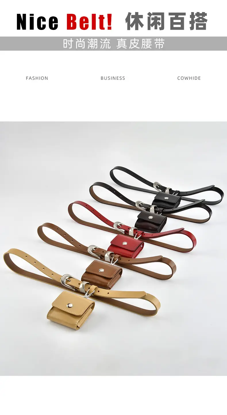 Black Genuine Leather Mini Belt Bag for Women — feature 3