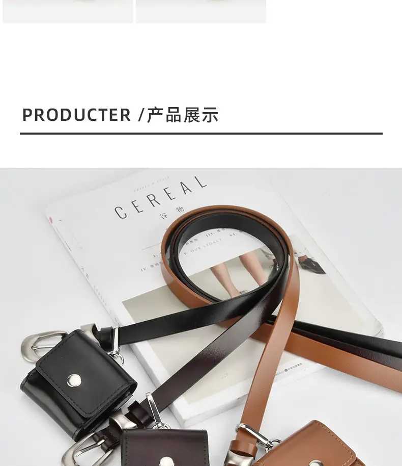 Black Genuine Leather Mini Belt Bag for Women — feature 9