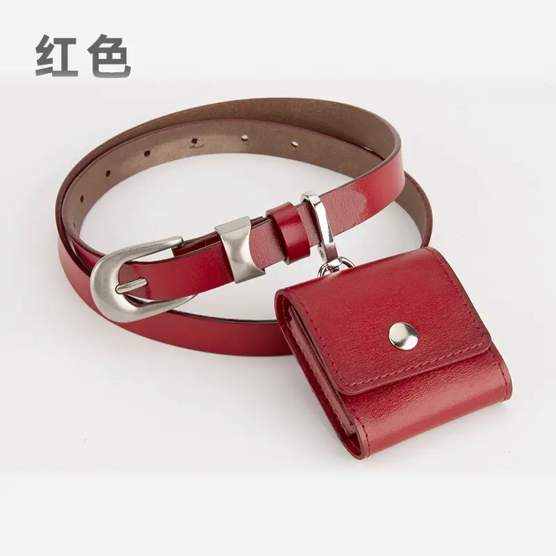 Black Genuine Leather Mini Belt Bag for Women - Image 2
