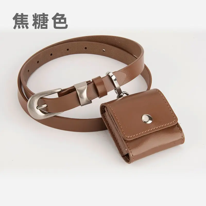 Black Genuine Leather Mini Belt Bag for Women - Image 3
