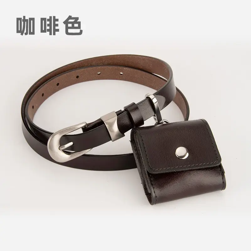 Black Genuine Leather Mini Belt Bag for Women - Image 4