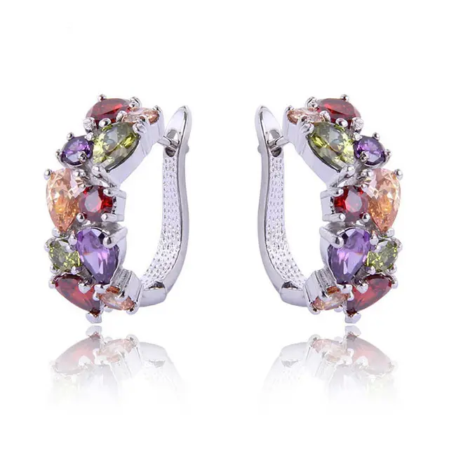 Water Drop Zircon Earrings Rose Gold Summer Design - Image 5