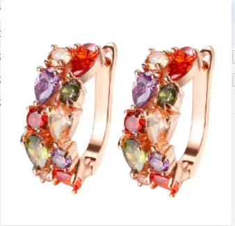Water Drop Zircon Earrings Rose Gold Summer Design — feature 1