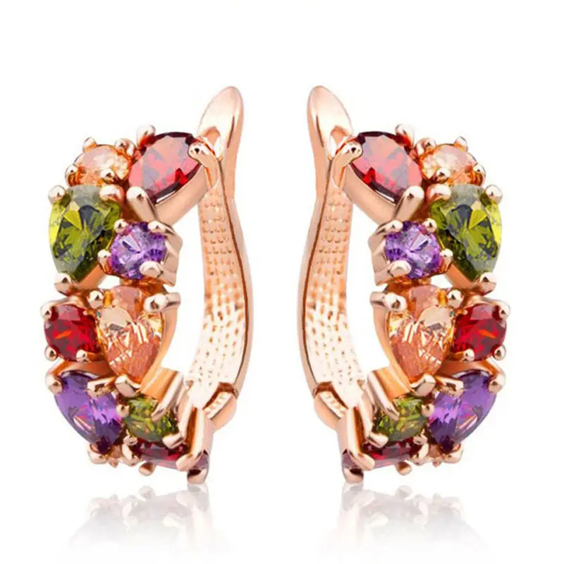 Water Drop Zircon Earrings Rose Gold Summer Design — feature 6
