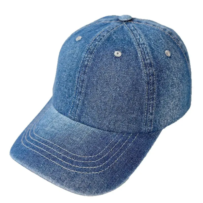 Denim Baseball Caps for Men Women Washable Large Circumference - Image 8