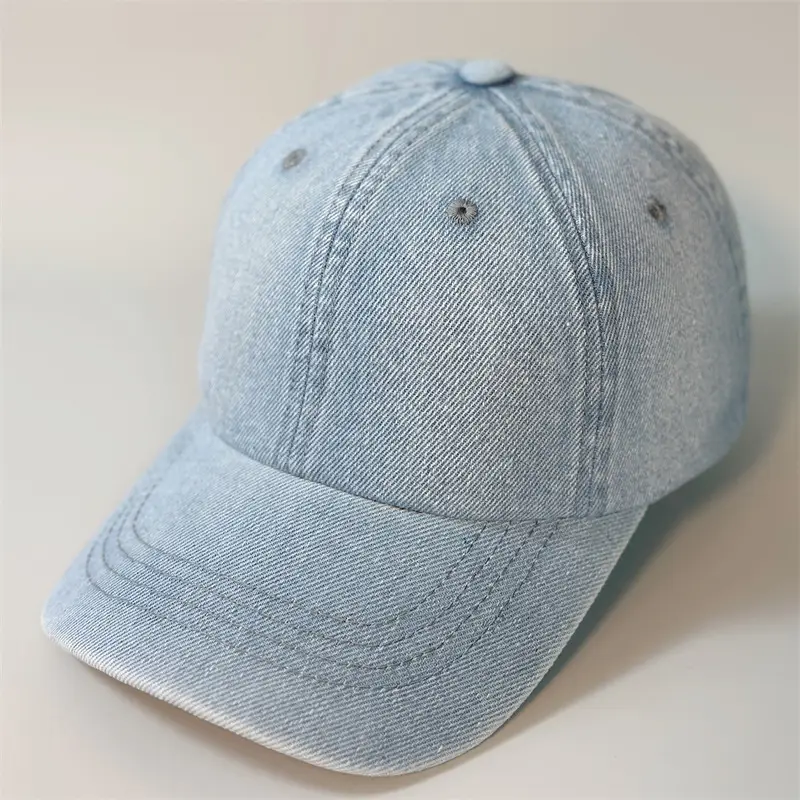 Denim Baseball Caps for Men Women Washable Large Circumference - Image 3