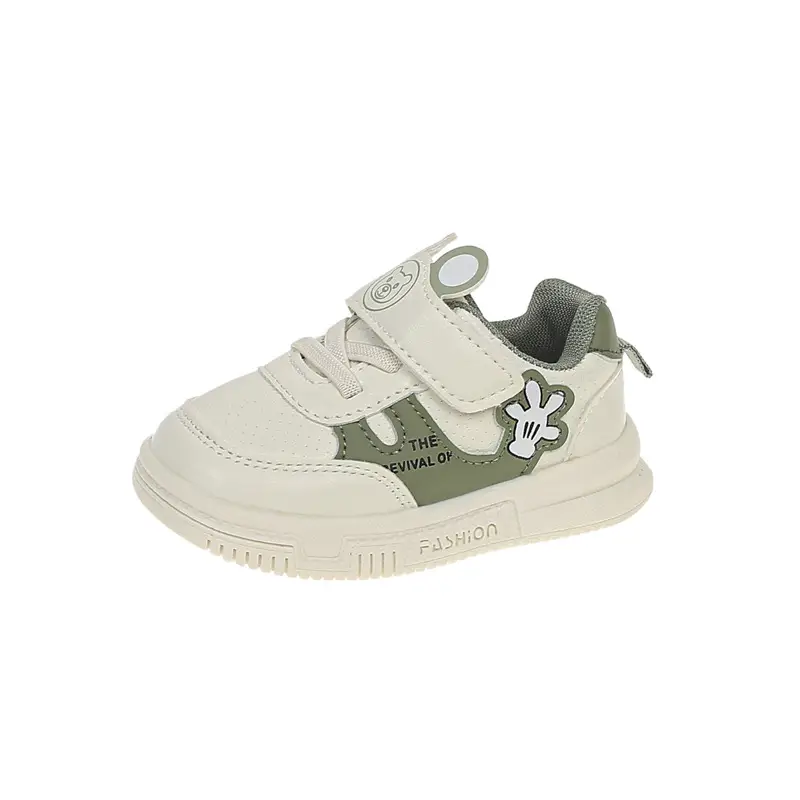 Kids White Korean Style Velcro Toddler Shoes 2025