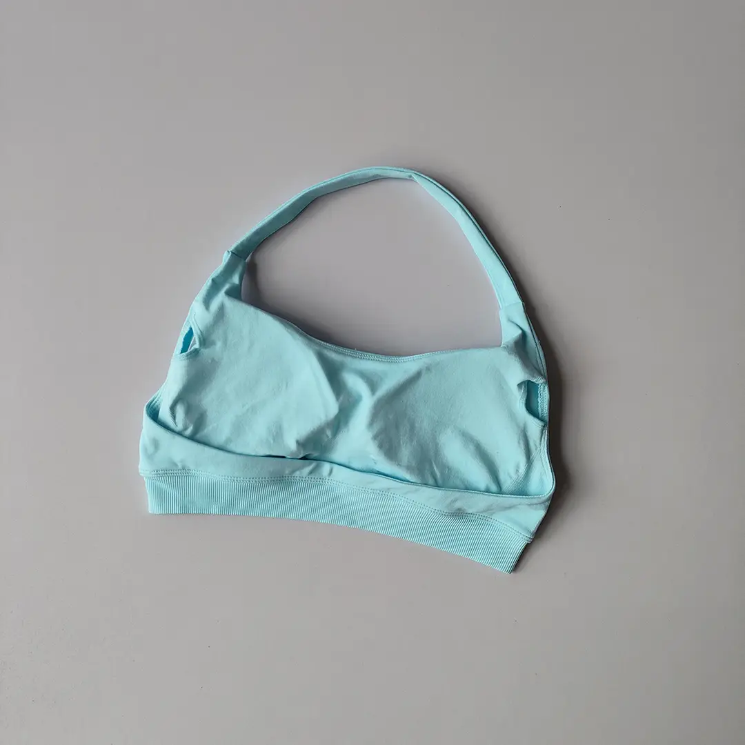 European and American Amazon Sports Halter Bra High-Elastic Sports Bra with Chest Pads Matte Nylon Yoga Fitness Bra — feature 22