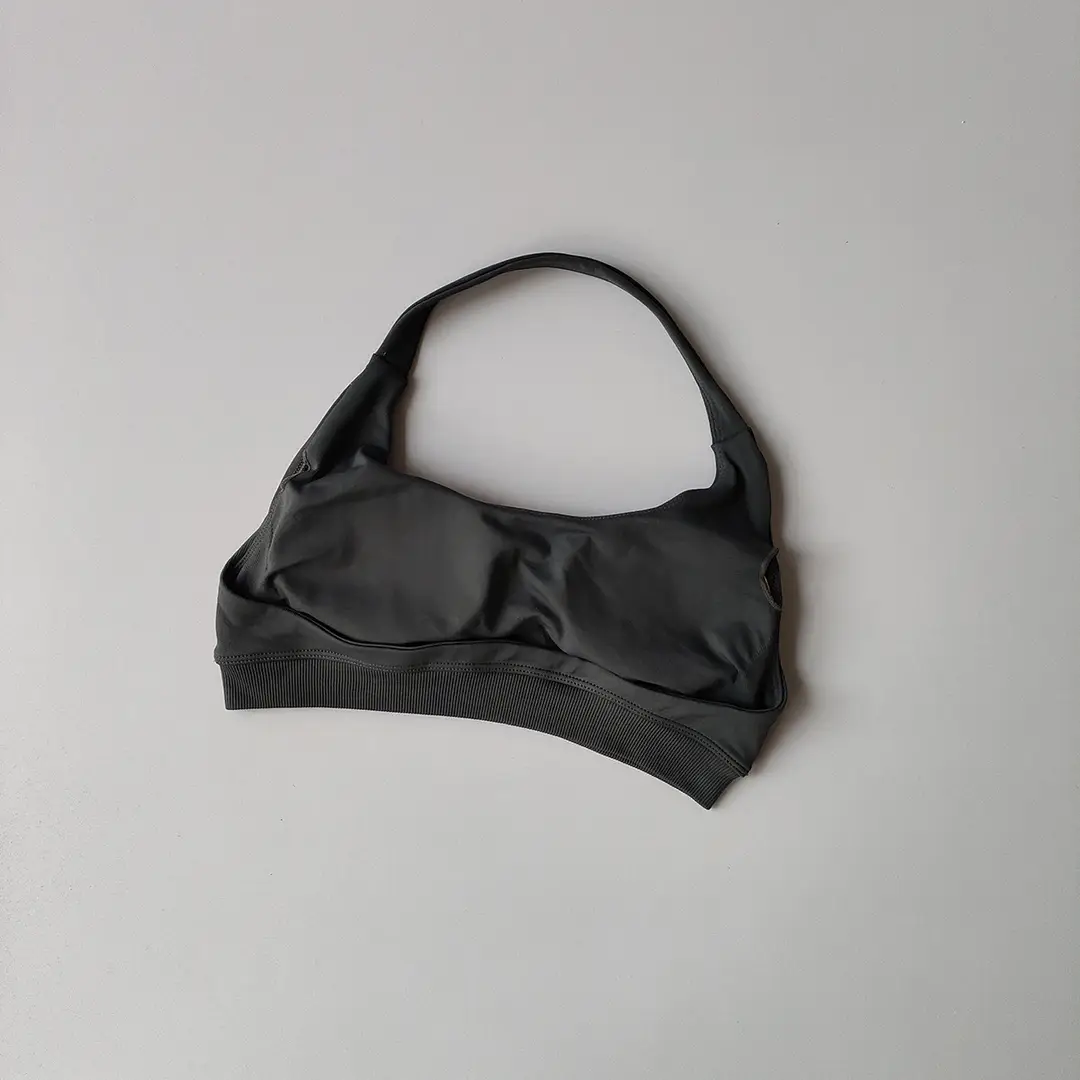 European and American Amazon Sports Halter Bra High-Elastic Sports Bra with Chest Pads Matte Nylon Yoga Fitness Bra