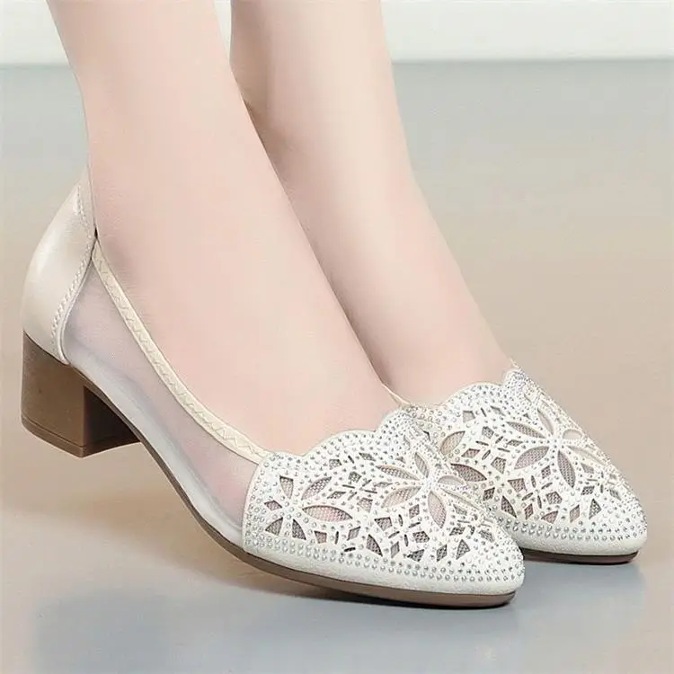 Black Lace Heel Flats for Women Summer — feature 5