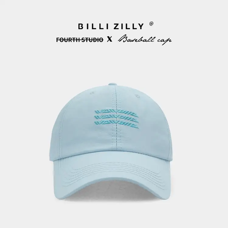 Light Blue Embroidered Baseball Cap for Men Women Summer Sun Protection - Image 9