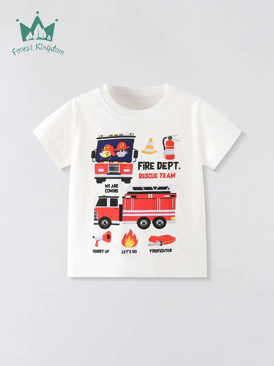 White Pure Cotton Short Sleeve T-Shirt for Boys