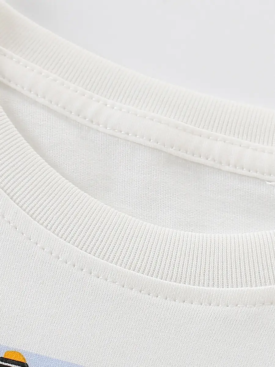 White Pure Cotton Short Sleeve T-Shirt for Boys